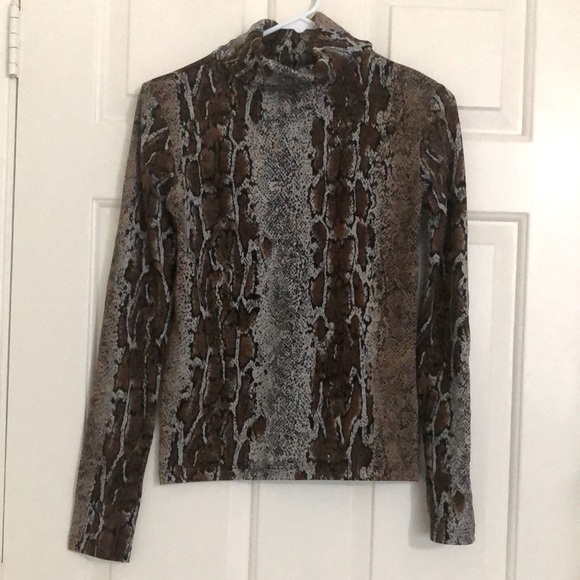 Zara Snakeskin Turtleneck Top - Picture 2 of 4